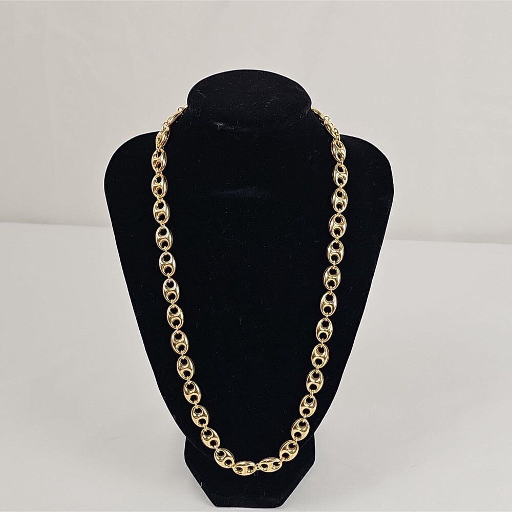 14K Gold Filled Puffed Mariner Anchor Link Necklace 19" 23g